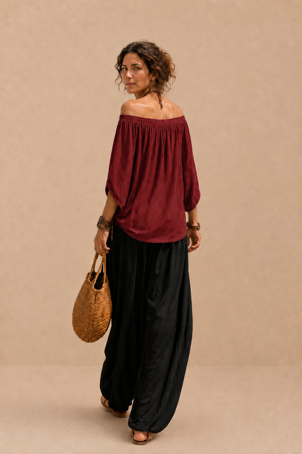 Conjunto Luna | Hombros descubiertos y Pantalón fluido