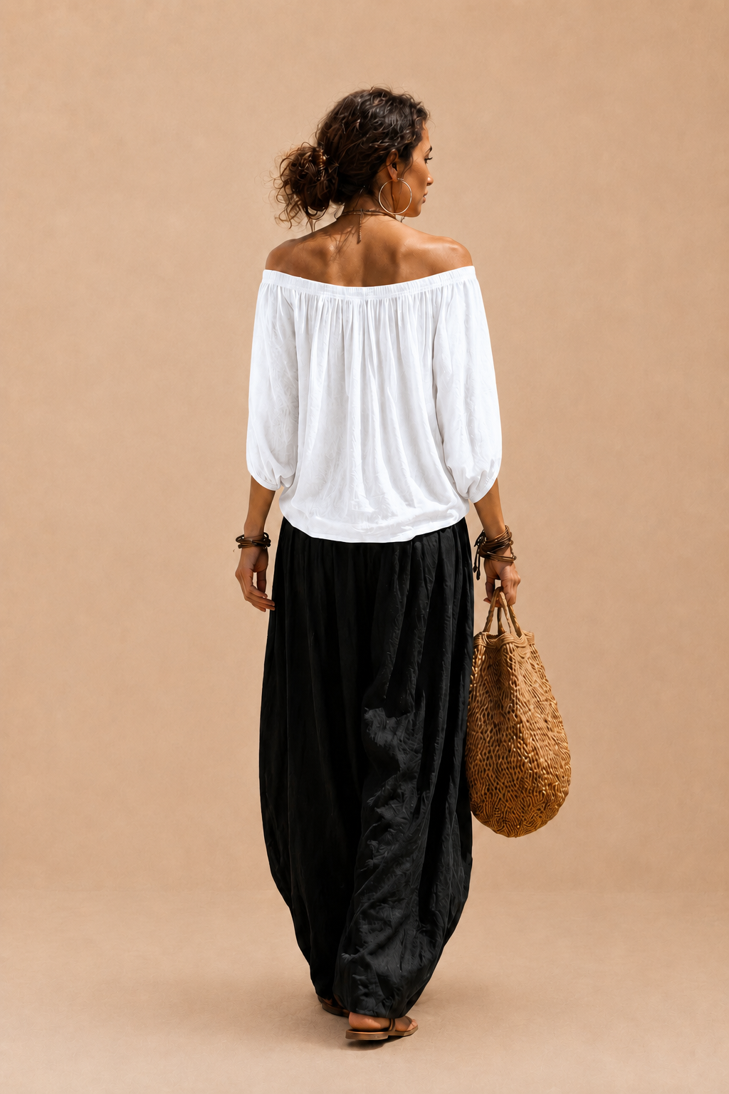 Conjunto Luna | Hombros descubiertos y Pantalón fluido