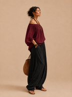 Conjunto Luna | Hombros descubiertos y Pantalón fluido