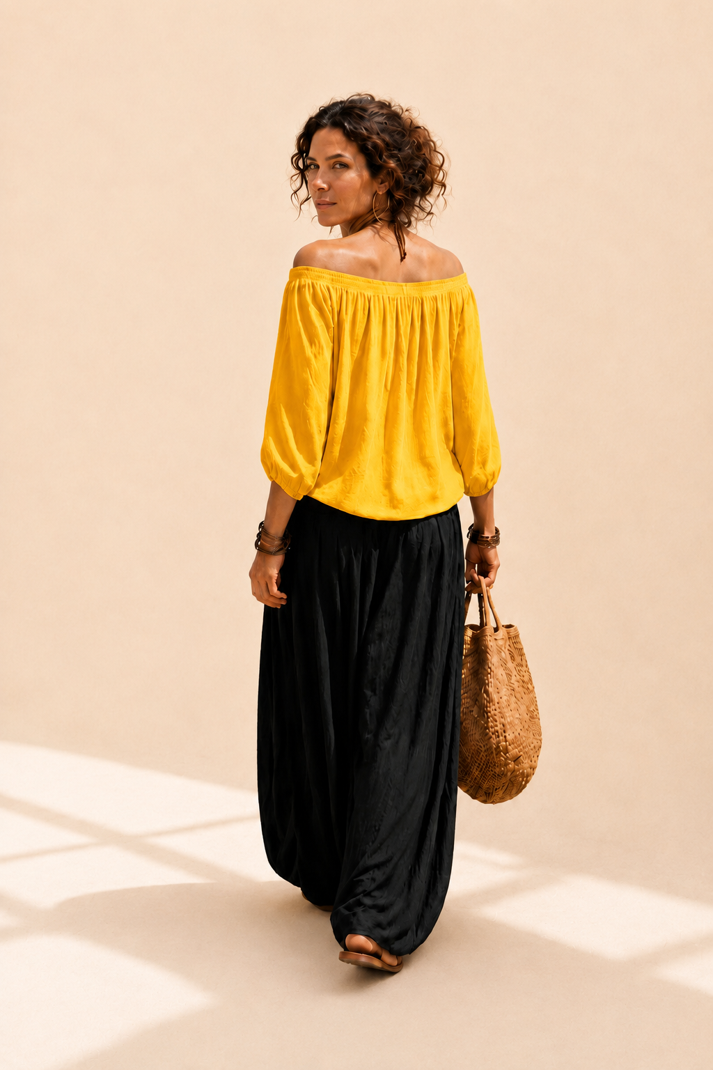 Conjunto Luna | Hombros descubiertos y Pantalón fluido