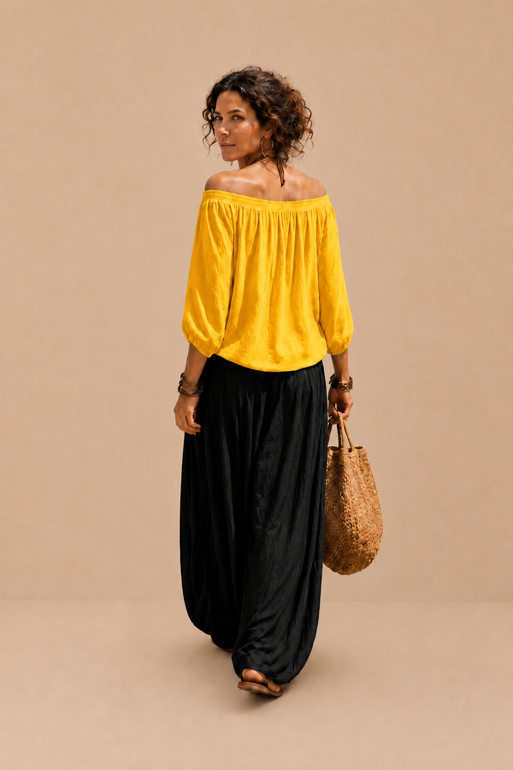 Conjunto Luna | Hombros descubiertos y Pantalón fluido