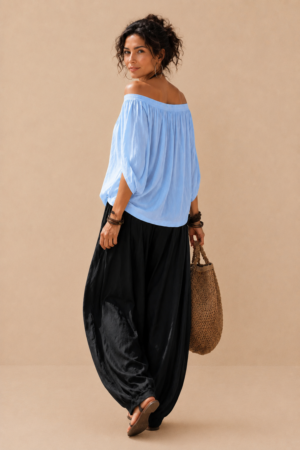 Conjunto Luna | Hombros descubiertos y Pantalón fluido