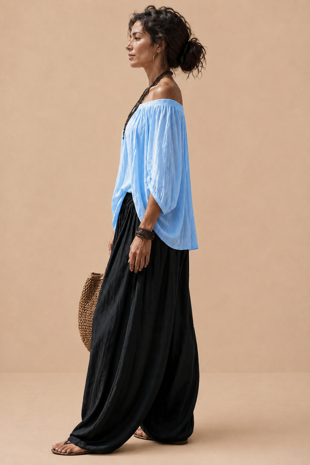 Conjunto Luna | Hombros descubiertos y Pantalón fluido