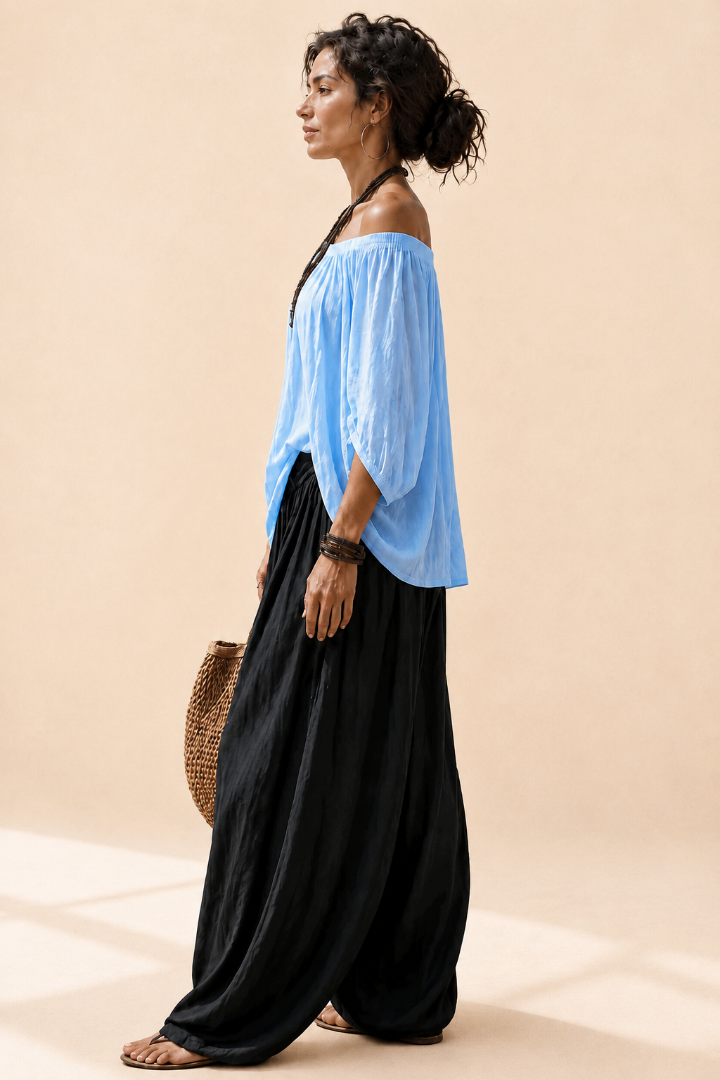 Conjunto Luna | Hombros descubiertos y Pantalón fluido