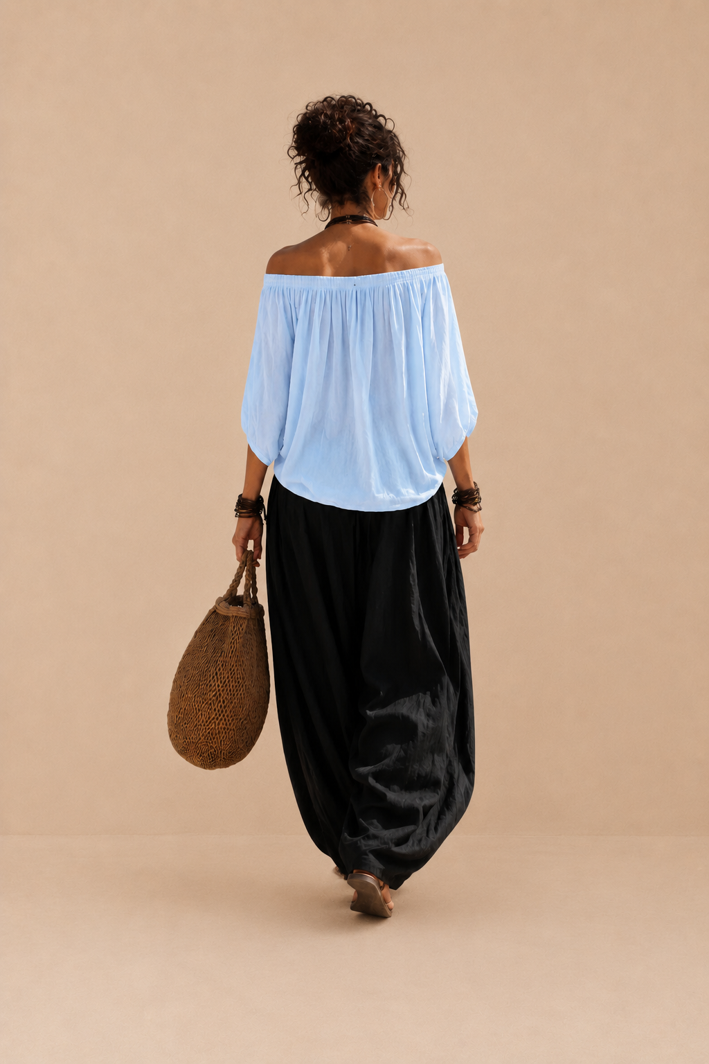 Conjunto Luna | Hombros descubiertos y Pantalón fluido