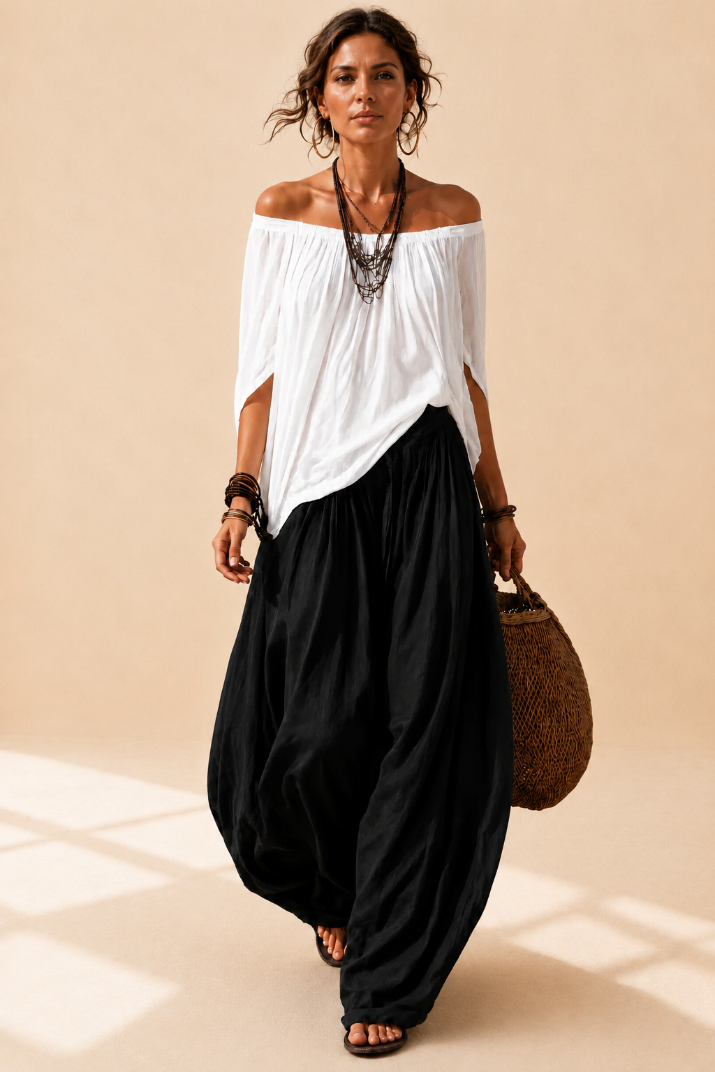 Conjunto Luna | Hombros descubiertos y Pantalón fluido