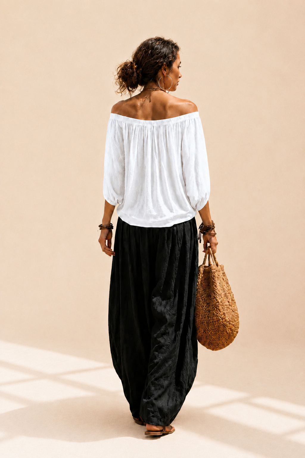 Conjunto Luna | Hombros descubiertos y Pantalón fluido